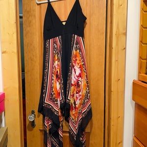 Dress with handkerchief bottom.